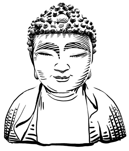 detail of the buddha drawing