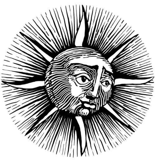 Image of sun face on mug